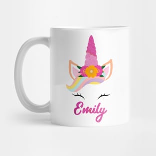 Name emily unicorn Mug